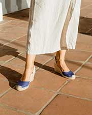 Outlet FINAL SALE - Ankle Strap Wedge Royal Blue